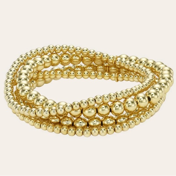 Zoe Lev 24k Gold Beaded Stretchy Bracelets - Picture 1 of 5